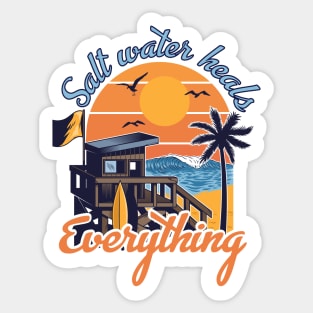 Salt water heal everything Sticker